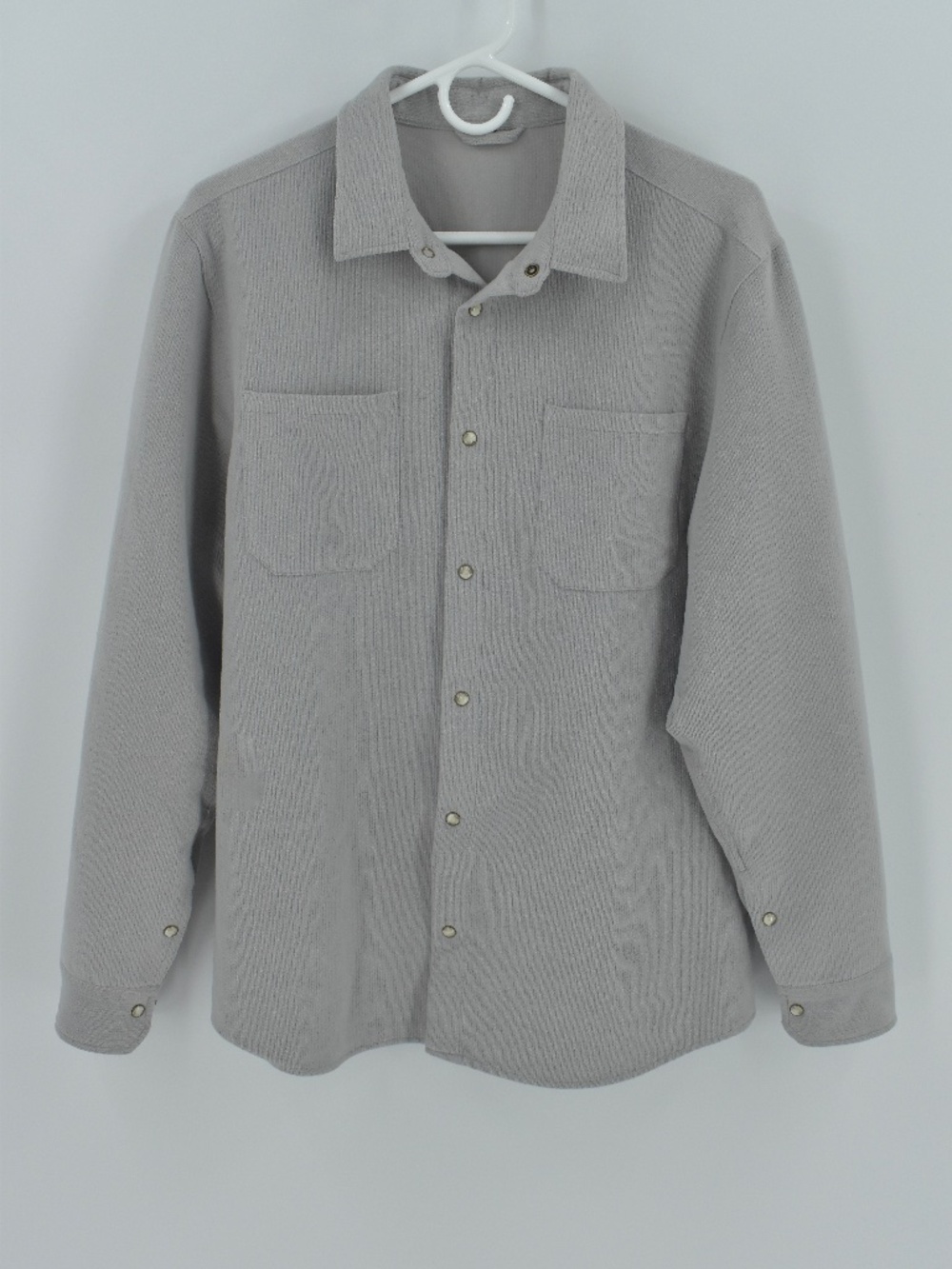 Flylow Fez Micro Corduroy Tech Snap Shirt Grey Men's Large
